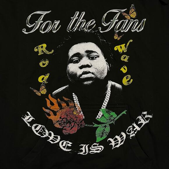 Rod Wave Soul Fly For the Fans Black pullover Hoodie Mens Sz L New - Picture 2 of 6